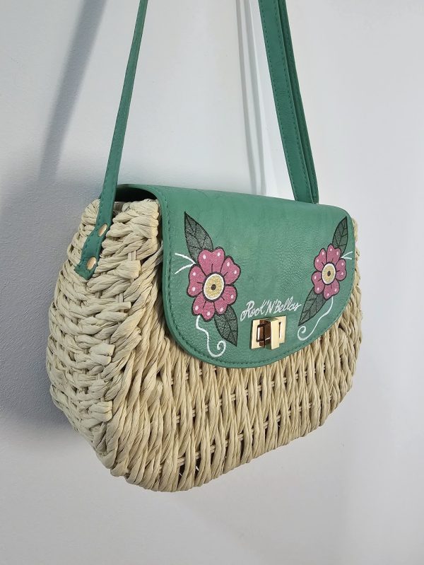 bolso rafia FLOR CEREZO - Imagen 3