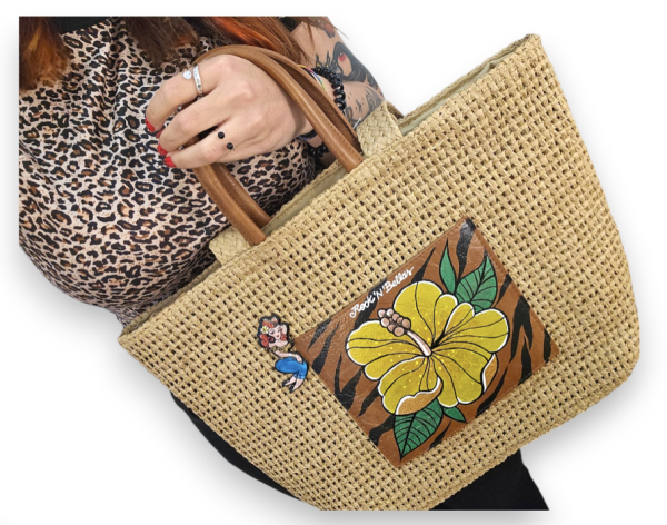 Bolso-cesto rafia HIBISCUS - Imagen 2