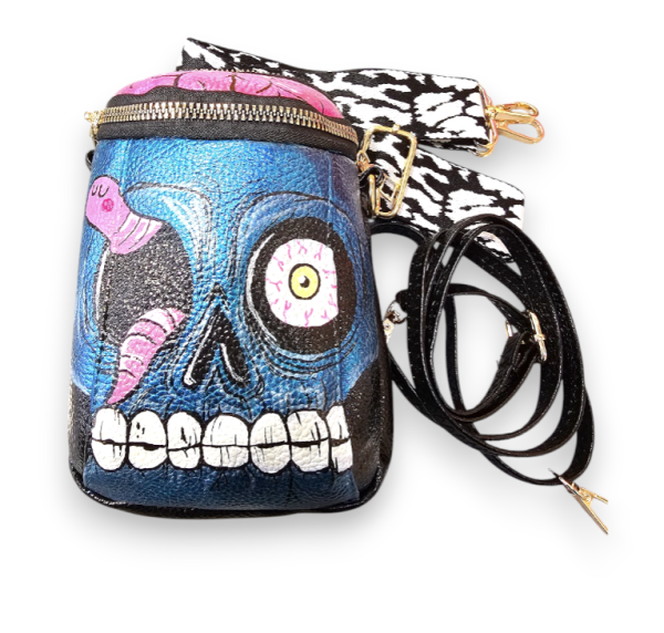 mini bolso ZOMBIE azul irisado