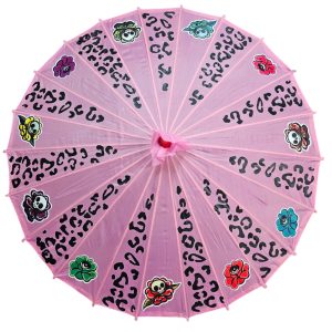 Sombrilla SKULL FLOWERS pink