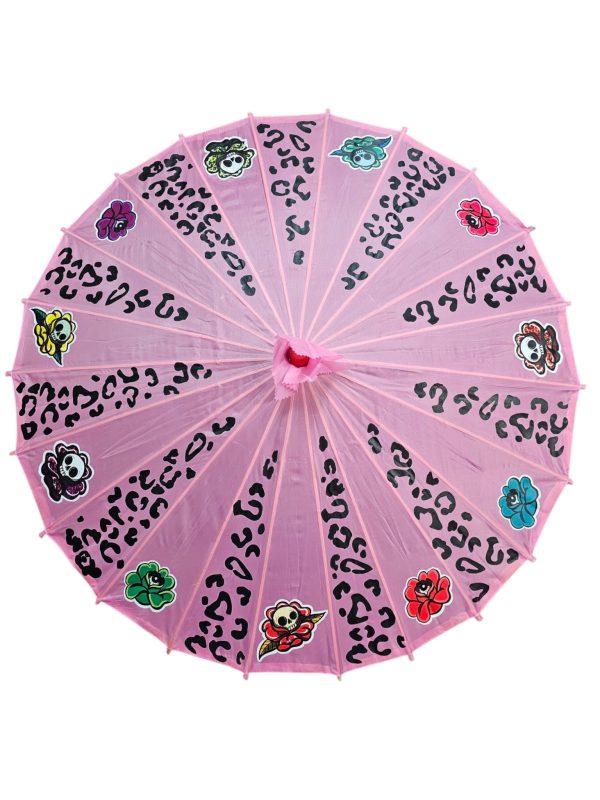 Sombrilla SKULL FLOWERS pink