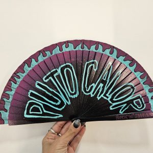 abanico PUTO CALOR turquesa peq.